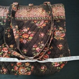 Vera Bradley Floral Quilted Bag - Black and Pink